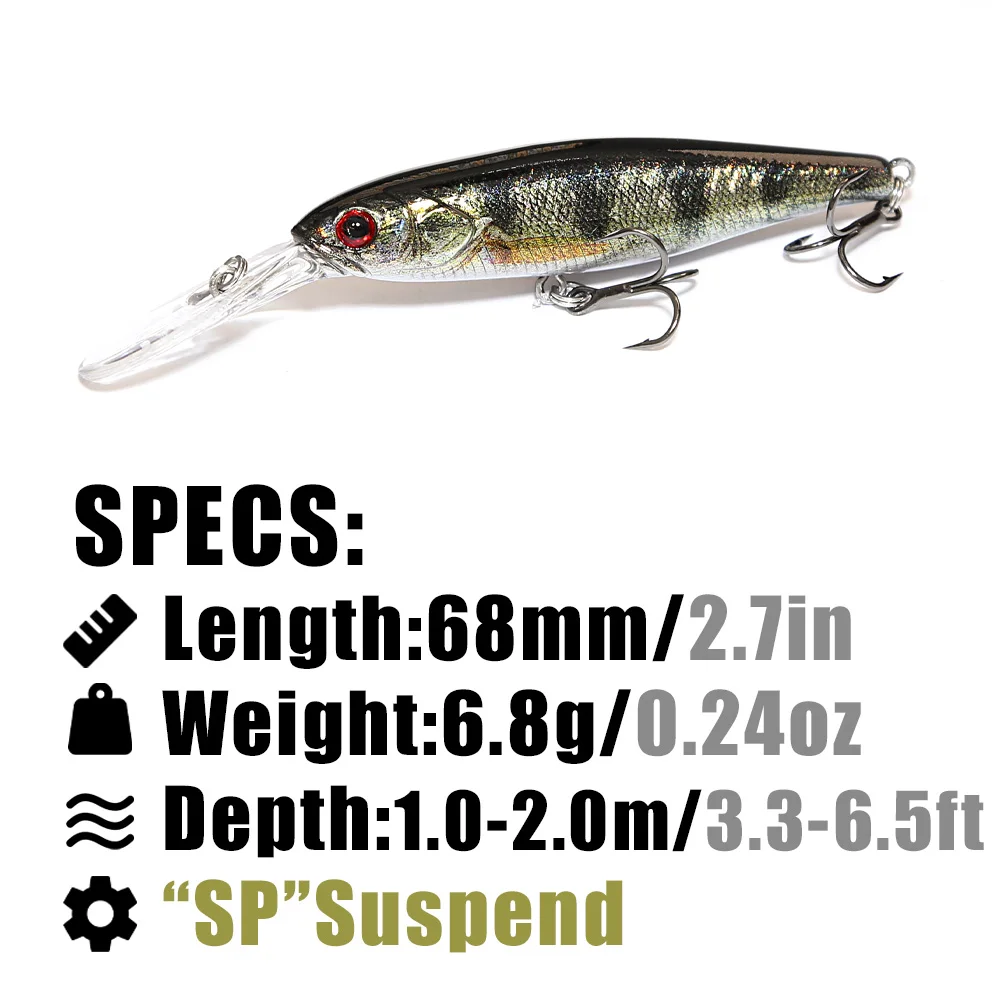 B&U 68mm druk 3D Shad zawiesza – Fishing Lure Jerkbait recenzja i cena