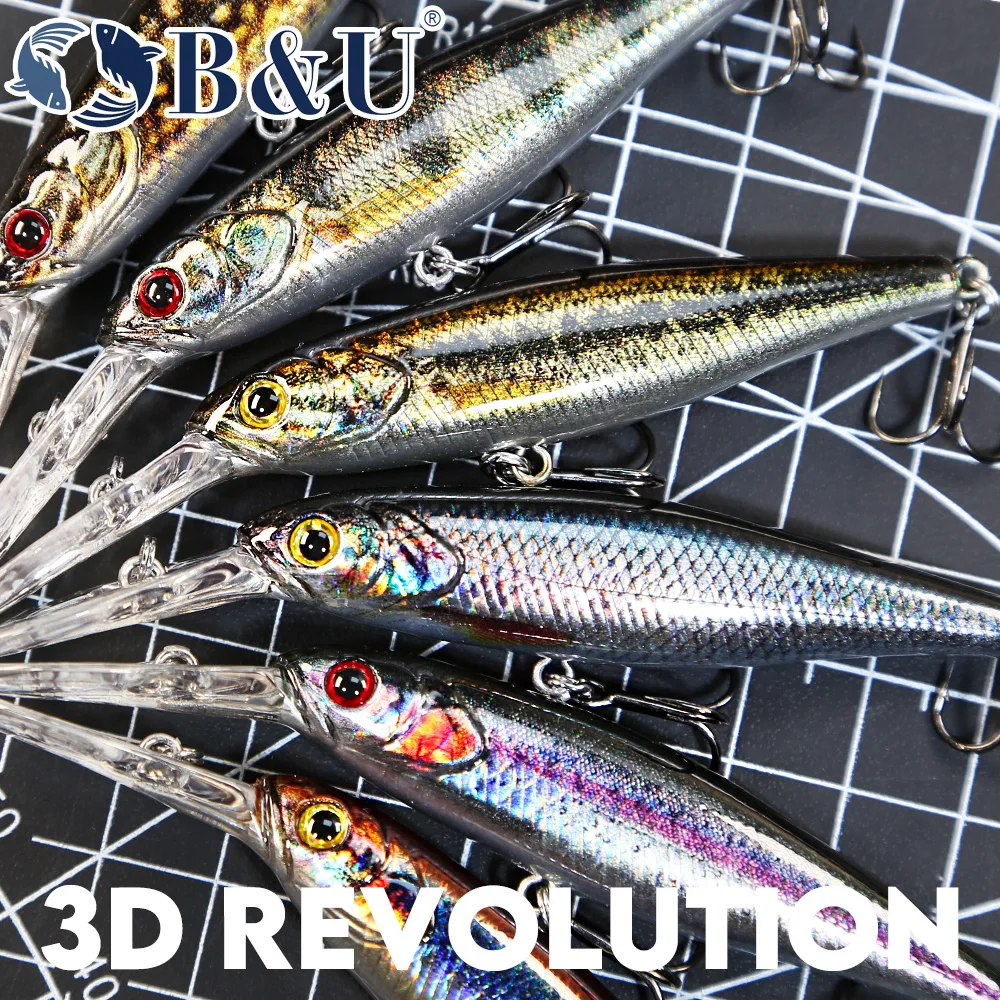 B&U 68mm druk 3D Shad zawiesza – Fishing Lure Jerkbait recenzja i cena