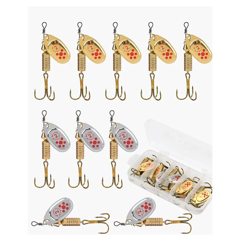 Zestaw 10 przynęt obrotowych J – Fishing Lure Blade Bait recenzja i cena